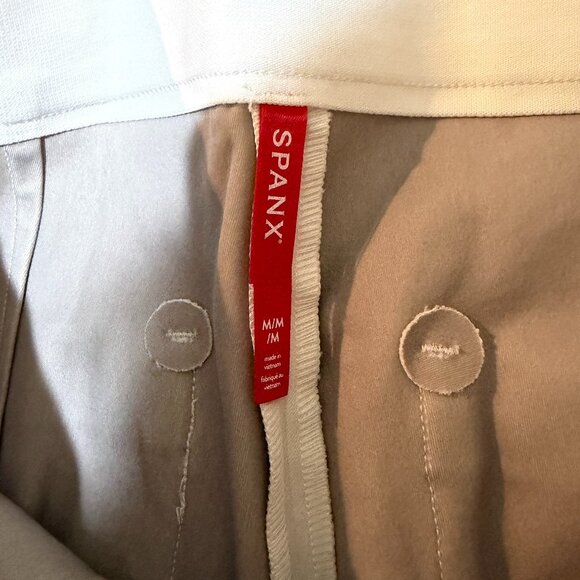 Spanx On-The-Go Slim Straight Leg Pants Classic White Dress Pant - Picture 4 of 14